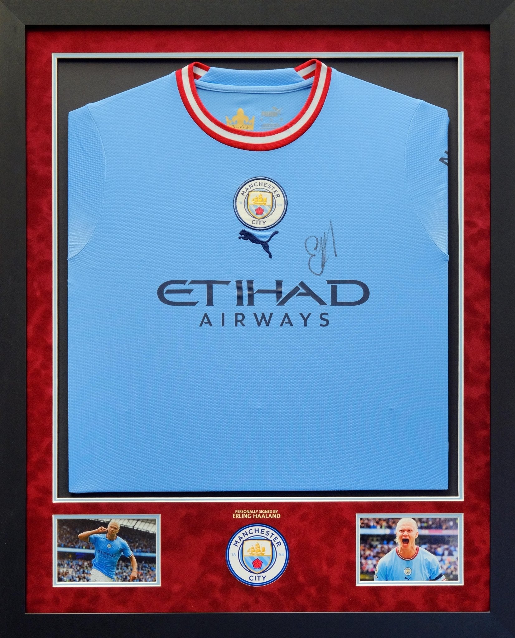 Manchester City Framed Shirt Signed by Erling Haaland - Memorabilia Framers Shop